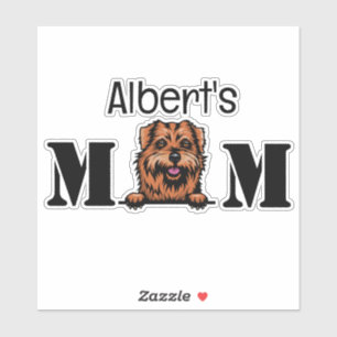 Norfolk Terrier Peeking Mom Personalized Sticker