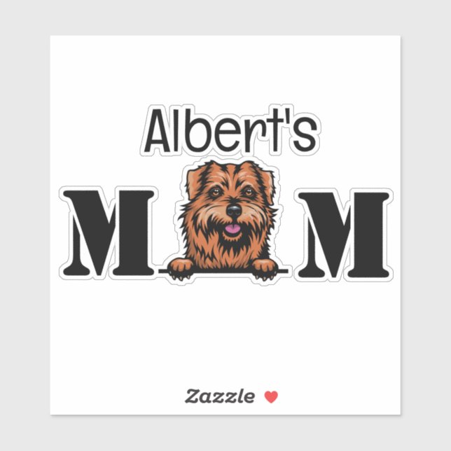 Norfolk Terrier Peeking Mom Personalized Sticker (Sheet)