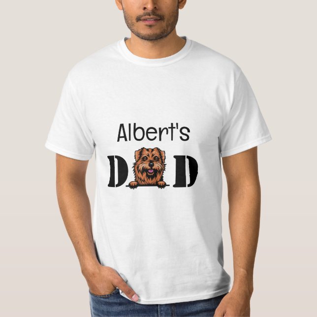 Norfolk Terrier Peeking Personalized Dad T-Shirt (Front)