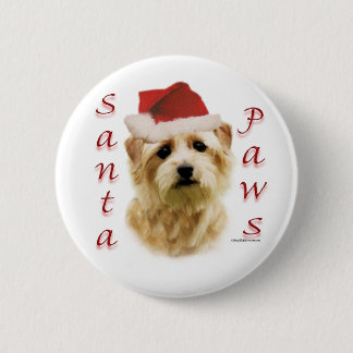 Norfolk Terrier Santa Paws Button
