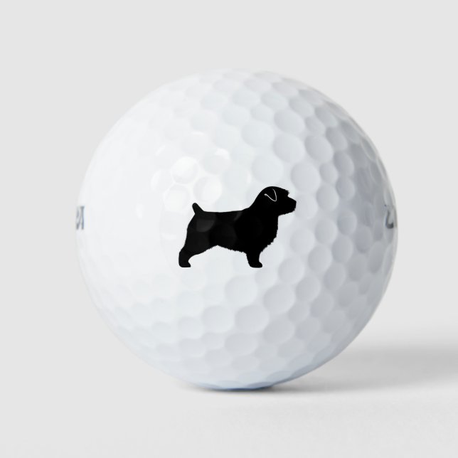 Norfolk Terrier Silhouette Golf Balls (Front)