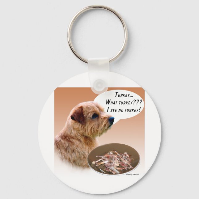 Norfolk Terrier Turkey Keychain (Front)