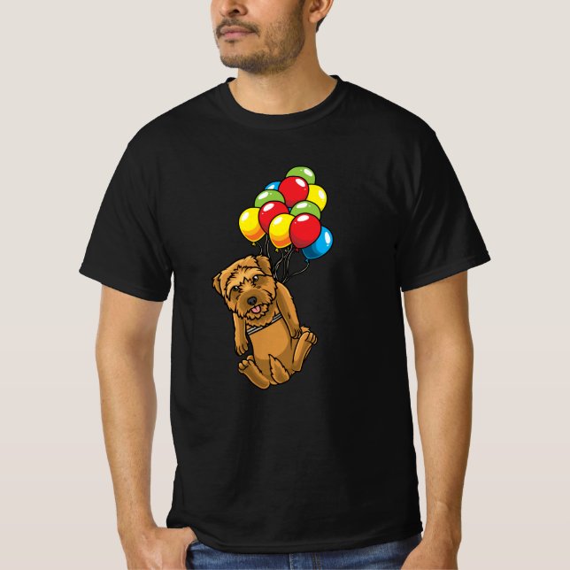 Norfolk Terrier with Ballons T-Shirt (Front)