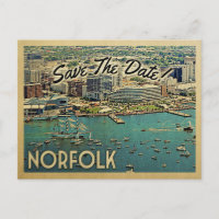Norfolk Virginia Save The Date Vintage Postcards