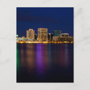 Norfolk Virginia Skyline at Night Postcard