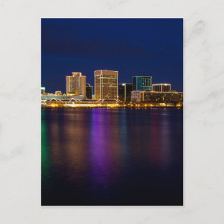 Norfolk Virginia Skyline at Night Postcard