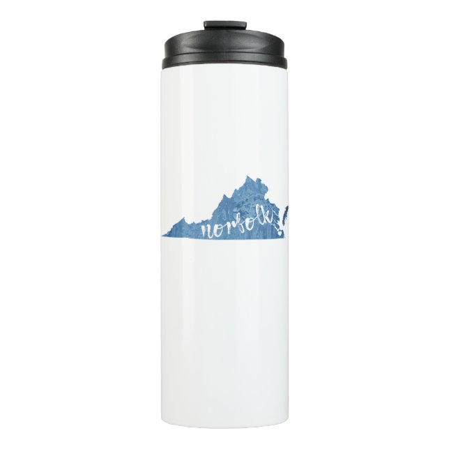 Norfolk Virginia Wood Grain Thermal Tumbler (Front)