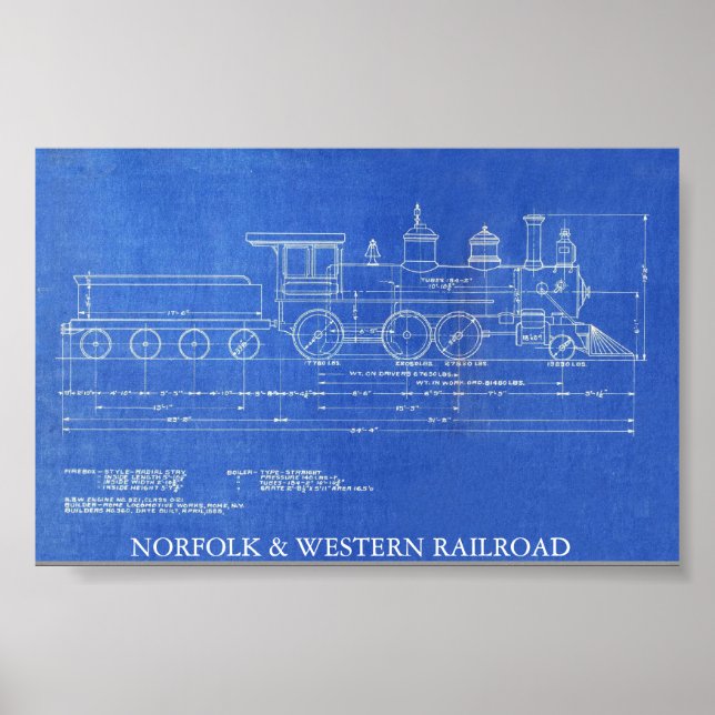 NORFOLK & WESTERN RAILROAD ENGINE NO.521  POSTER (Front)