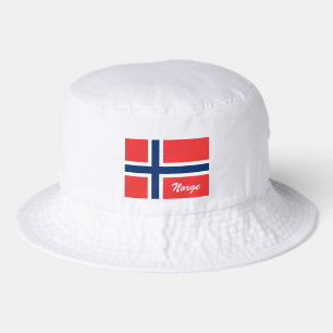 Norge bucket hat with Norwegian flag of Norway