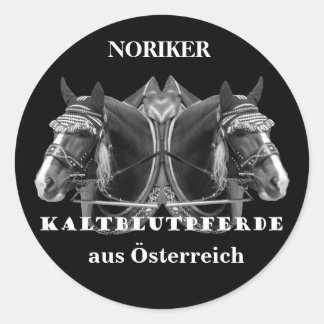 NORIKER cold blood horses from Austria Classic Round Sticker