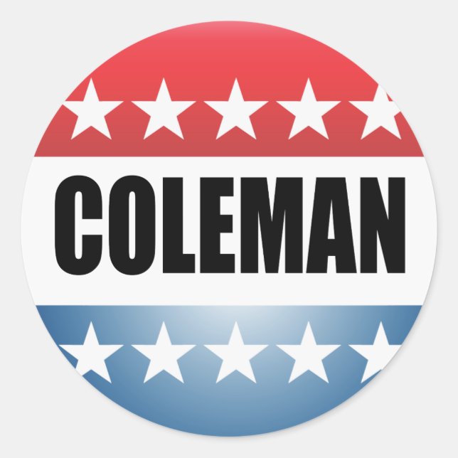 NORM COLEMAN CLASSIC ROUND STICKER (Front)