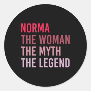 Norma The Woman Myth Legend Personalized Name Birt Classic Round Sticker