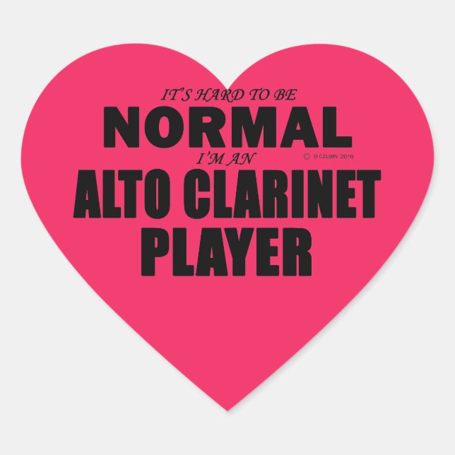 Normal Alto Clarinet Player Heart Sticker (Front)