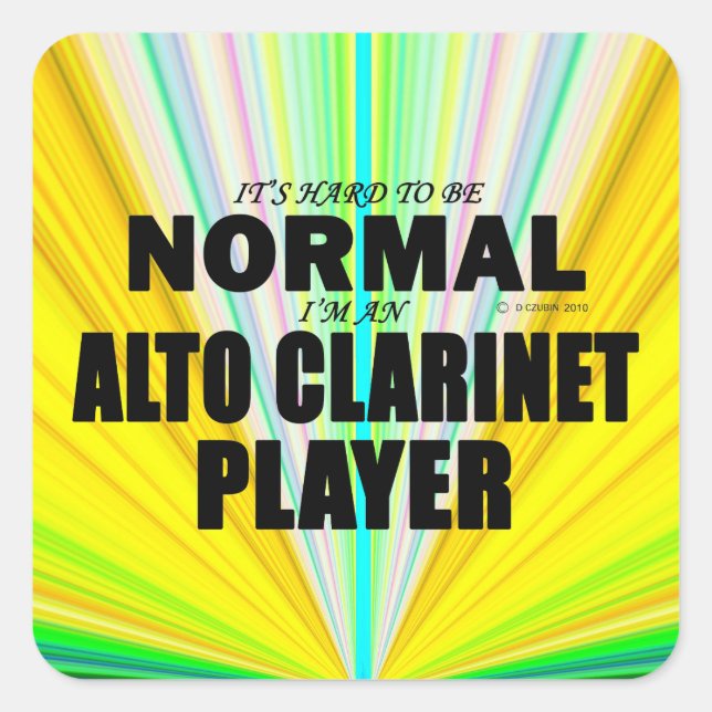 Normal Alto Clarinet Player Square Sticker (Front)