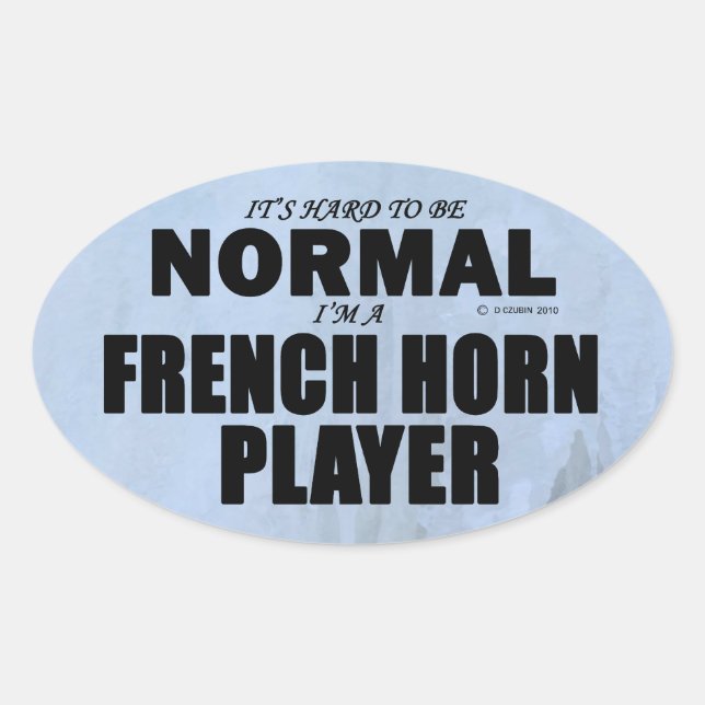 Normal French Horn Player Oval Sticker (Front)