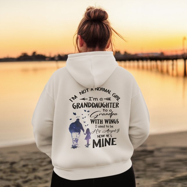 Normal Girl Granddaughter Grandpa With Wings Angel Hoodie (Creator Uploaded)