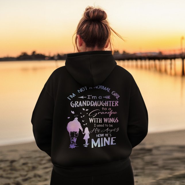 Normal Girl Granddaughter Grandpa With Wings Angel Hoodie (Creator Uploaded)