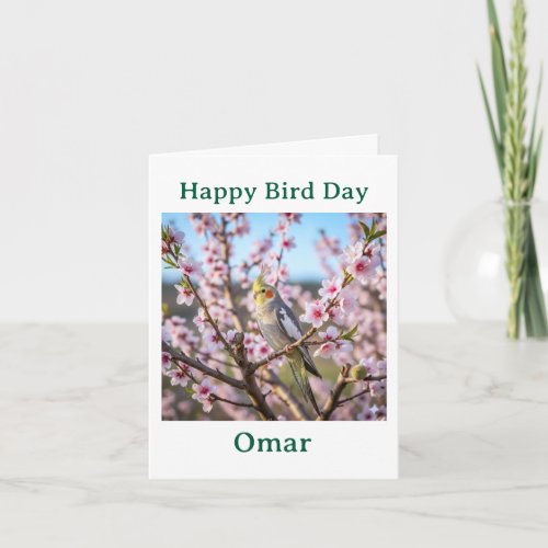 Normal Gray Cockatiel with Flowers Custom Birthday
