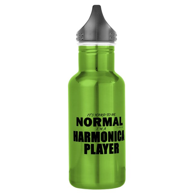 Normal Harmonica Player Stainless Steel Water Bottle (Left)