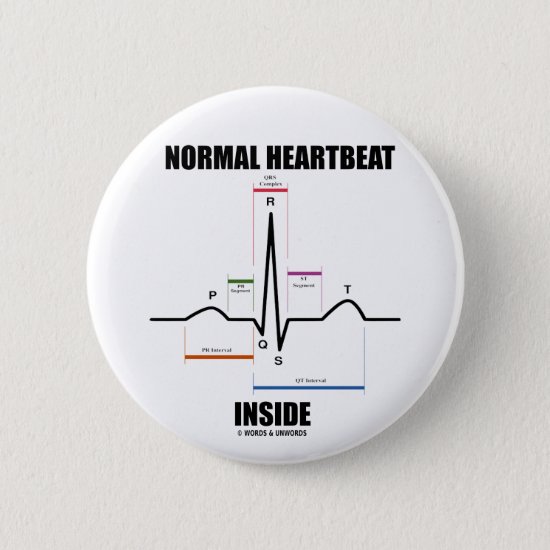 Normal Heartbeat Inside (ECG EKG) Button
