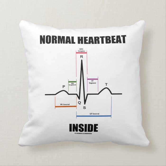 Normal Heartbeat Inside ECG EKG Electrocardiogram Throw Pillow