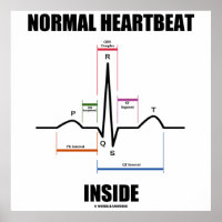 svale vokal Kommunisme Normal Heartbeat Inside ECG EKG Electrocardiogram Poster | Zazzle