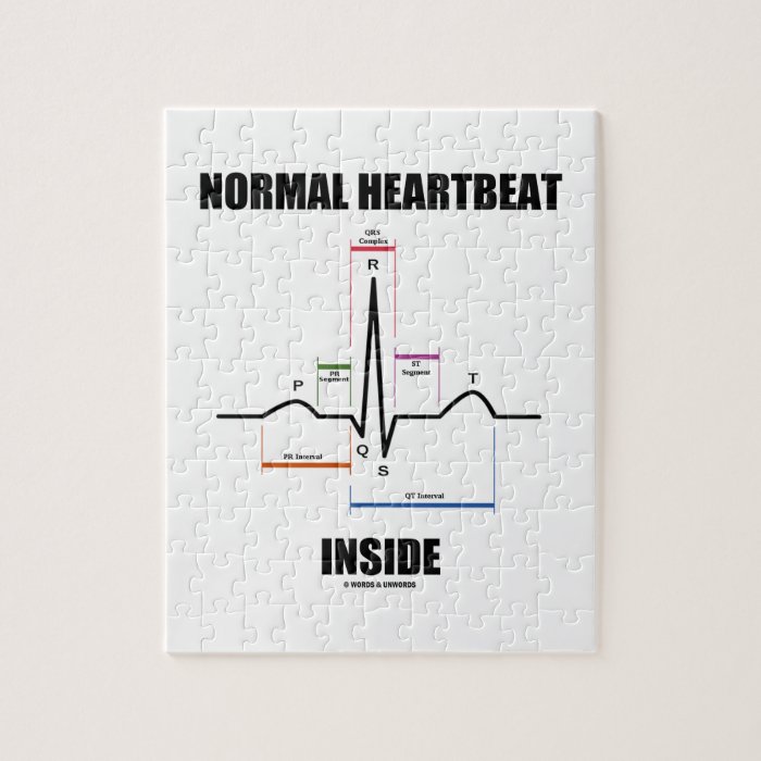 Normal Heartbeat Inside ECG EKG Electrocardiogram Puzzle