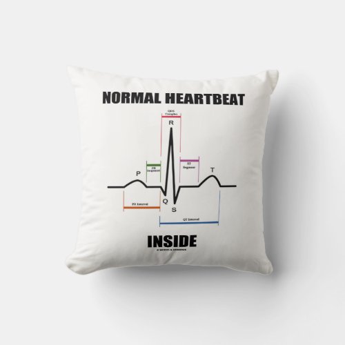 Normal Heartbeat Inside ECG EKG Electrocardiogram Throw Pillow