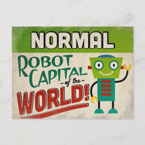 Normal Illinois Robot _ Funny Vintage Postcard