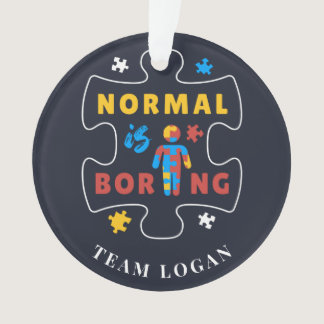 Normal is Boring Autism Awareness Merry Christmas Ornament