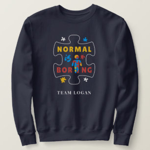 Normal is Boring Autism Awareness Puzzle Piece Sweatshirt