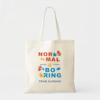 Normal is Boring Autism Awareness Support Swag Tote Bag