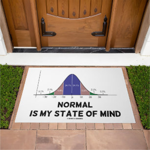 Normal Is My State Of Mind Bell Curve Geek Humor Doormat