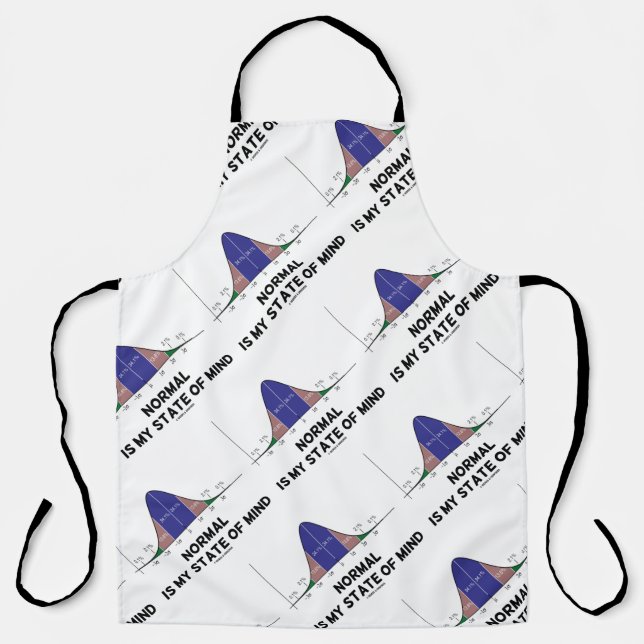 Normal Is My State Of Mind Bell Curve Stats Humor Apron (Front)