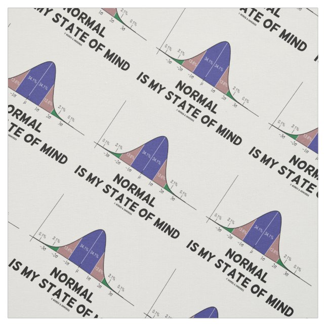 Normal Is My State Of Mind Bell Curve Stats Humor Fabric (Swatch)