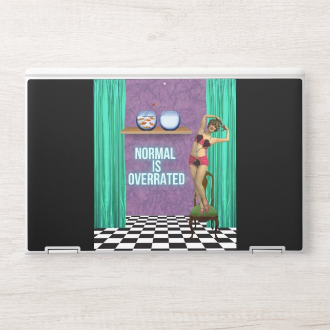 Normal is Overrated Funky & Fun Altered Art  HP Laptop Skin (Front)