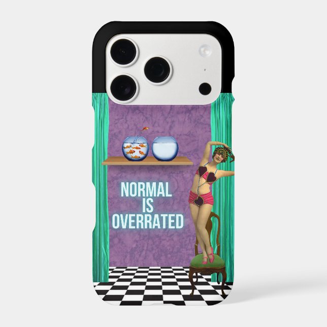Normal is Overrated Funky & Fun Altered Art  Iphone Case (Back)