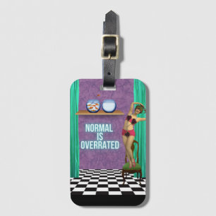 Normal is Overrated Funky & Fun Altered Art Luggage Tag