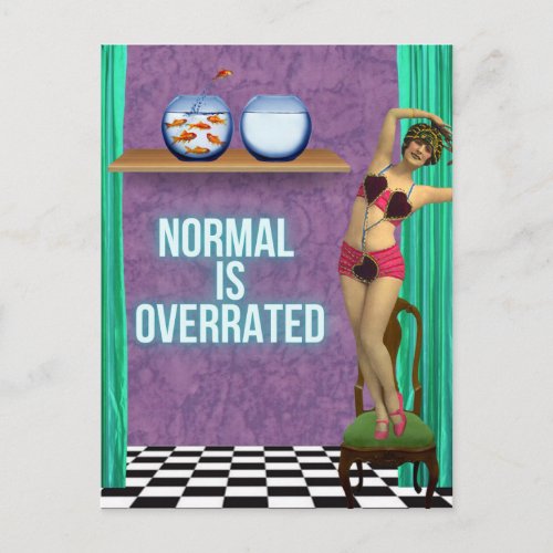 Normal is Overrated Funky  Fun   Postcard
