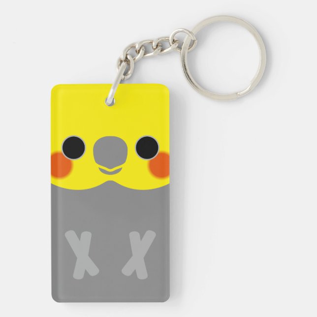 Normal Male Cockatiel Keychain (Back)