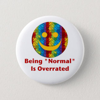 Normal Overrated (red/autism) Pinback Button