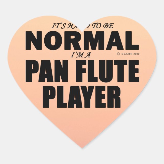 Normal Pan Flute Player Heart Sticker (Front)