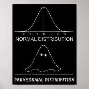 Normal Paranormal Distribution Funny Math Ghost Ha Poster