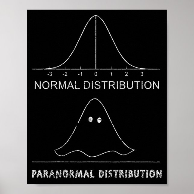 Normal Paranormal Distribution Funny Math Ghost Ha Poster (Front)
