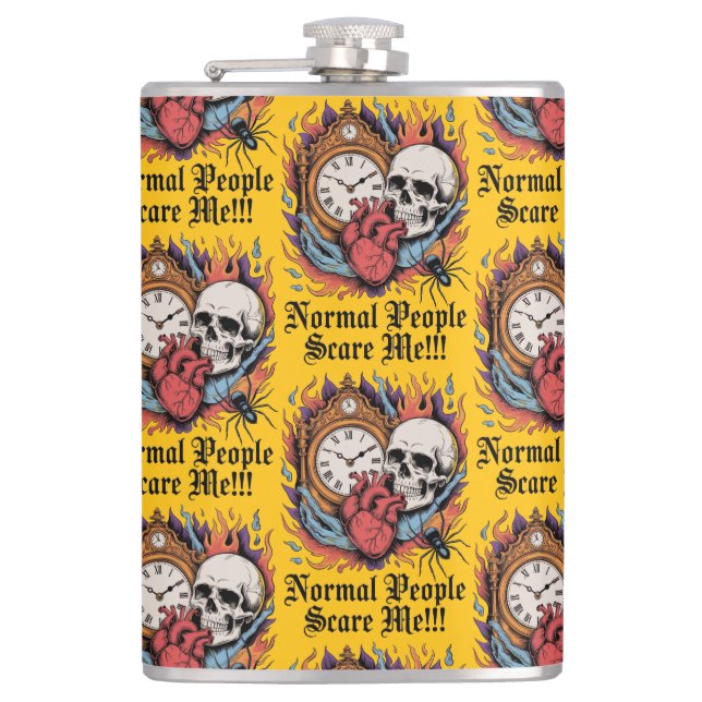 Normal People Scare Me Flask (Front)