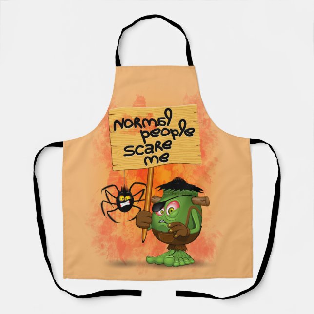 'Normal People Scare Me' Frankenstein Character Apron (Front)