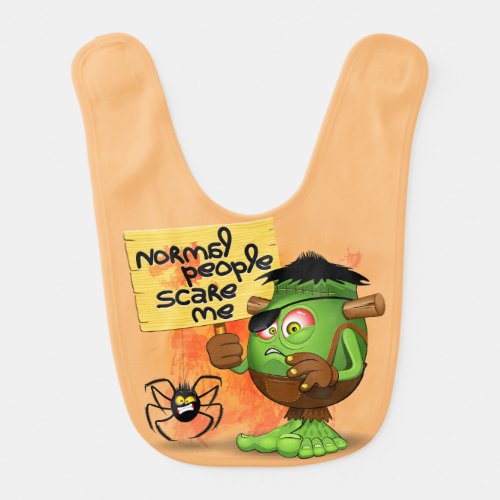 Normal People Scare Me Frankenstein Character Baby Bib