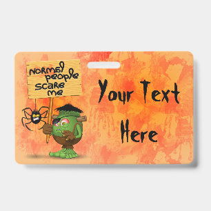 'Normal People Scare Me' Frankenstein Character Badge