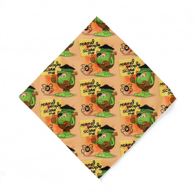 'Normal People Scare Me' Frankenstein Character Bandana (Front)