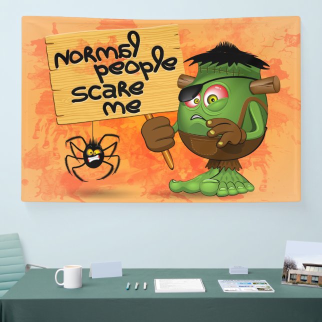 'Normal People Scare Me' Frankenstein Character Banner (Tradeshow)
